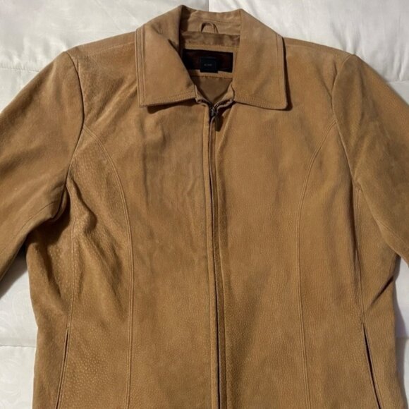 VTG Siena Womens Tan Suede Leather Jacket Full-Zip Collared 1990s Vintage L - Picture 3 of 12